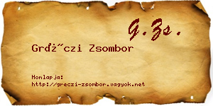Gréczi Zsombor névjegykártya