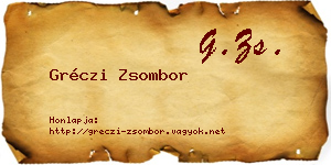 Gréczi Zsombor névjegykártya